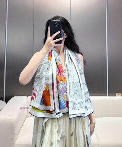 In 2025, synchronized Hermes double-sided and same color Hermes flagship 140 top-level silk t888tgy4