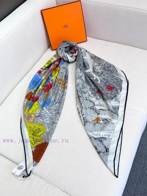 In 2025, synchronized Hermes double-sided and same color Hermes flagship 140 top-level silk t888tgy4 - Image 6