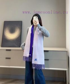 𝐁𝐔𝐑𝐁𝐄𝐑𝐑𝐘 Double sided solid color embroidered long scarf official website synchronized new ️ohgx2vdi