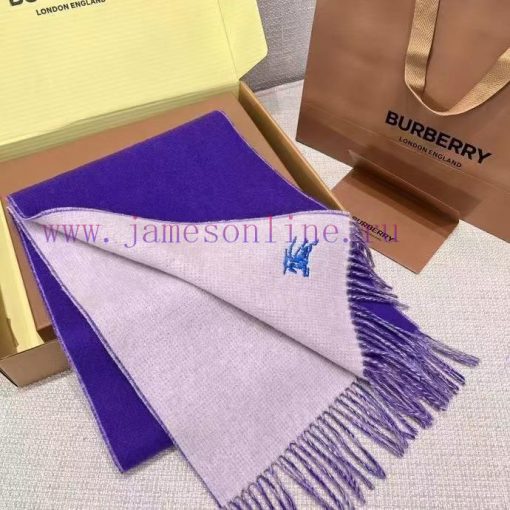 𝐁𝐔𝐑𝐁𝐄𝐑𝐑𝐘 Double sided solid color embroidered long scarf official website synchronized new ️ohgx2vdi - Image 3
