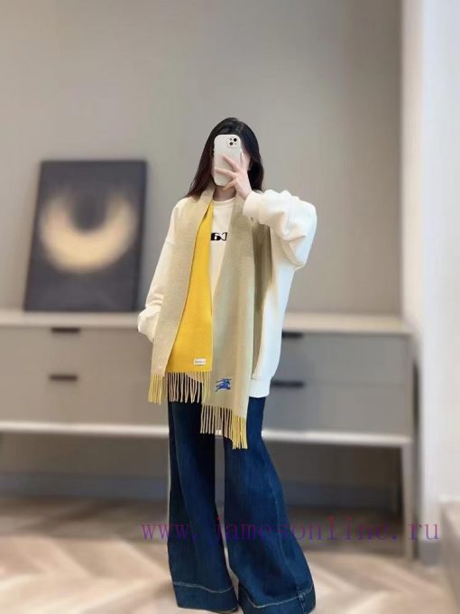 𝐁𝐔𝐑𝐁𝐄𝐑𝐑𝐘 Double sided solid color embroidered long scarf official website synchronized new ️guv9ny6b - Image 2