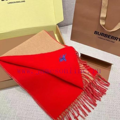 𝐁𝐔𝐑𝐁𝐄𝐑𝐑𝐘 Double sided solid color embroidered long scarf official website synchronized new ️j98i9q0k - Image 3