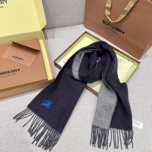 𝐁𝐔𝐑𝐁𝐄𝐑𝐑𝐘 Double sided solid color embroidered long scarf official website synchronized new ️jepk0tth - Image 4