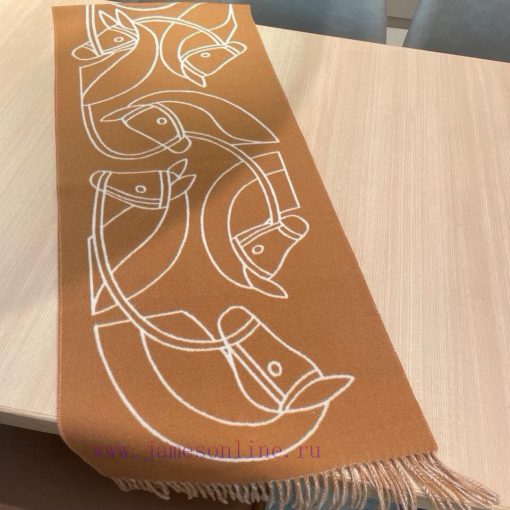 Hermes Casaque Entrelacs Equestres Scarf ️ This cashmere scarf features delicate contrastingf4kt1e88 - Image 7