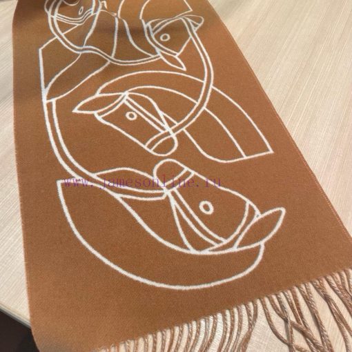 Hermes Casaque Entrelacs Equestres Scarf ️ This cashmere scarf features delicate contrastingf4kt1e88 - Image 8