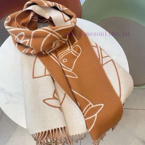 Hermes Casaque Entrelacs Equestres Scarf ️ This cashmere scarf features delicate contrastingf4kt1e88 - Image 9