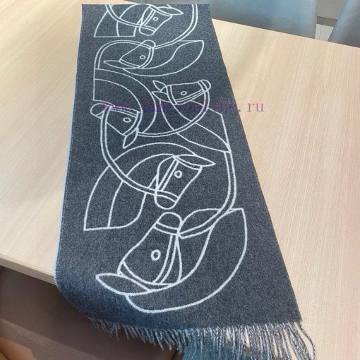 Hermes Casaque Entrelacs Equestres Scarf ️ This cashmere scarf features delicate contrastingupi80dan - Image 7