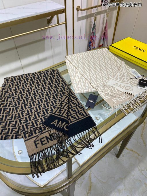 Explosive FEN/DIFF logo cashmere fringe long scarf official website updated synchronously, bvw97wyni - Image 5