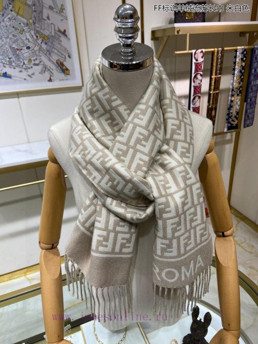 Explosive FEN/DIFF logo cashmere fringe long scarf official website updated synchronously, bvw97wyni - Image 8