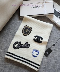 Chanel Seal Knitted ScarfExquisite badges, striped edges, thread closure, knitted cashmere f0ebz22oz