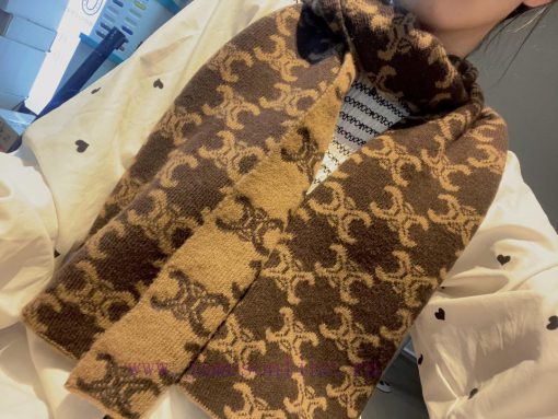 CELINE Classic Cashmere Scarf, come with a hard item In terms of the arrangement of Ma Liu Tnemckcce - Image 2