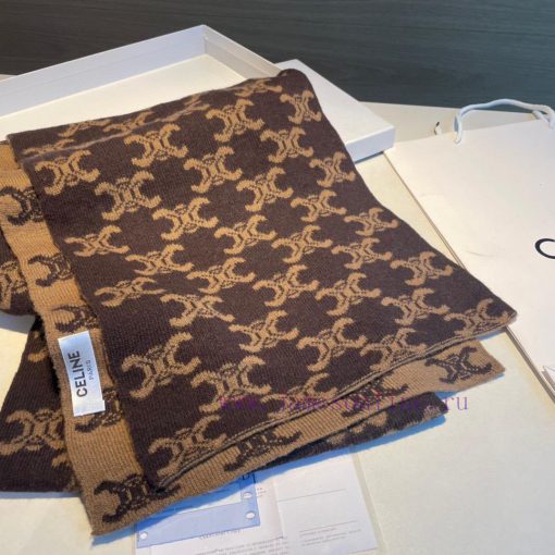 CELINE Classic Cashmere Scarf, come with a hard item In terms of the arrangement of Ma Liu Tnemckcce - Image 6