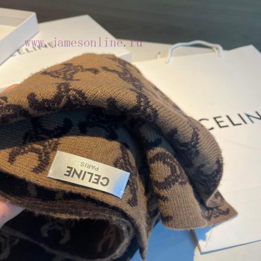 CELINE Classic Cashmere Scarf, come with a hard item In terms of the arrangement of Ma Liu Tnemckcce - Image 10