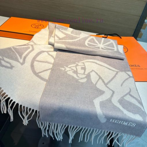 Hermes 100% wool material is very warm, soft and skin friendly, with a classic double-sided xs6hl4ts - Image 7