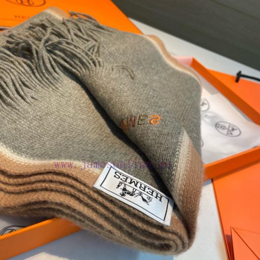 Hermes, a high-end cashmere knitted scarf that can be formal or casual, with a very classicaibs95e4y - Image 7