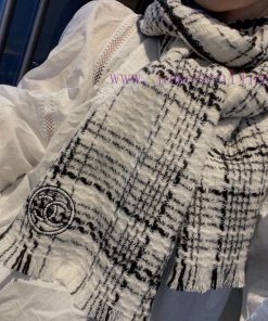 CHA Chanel Autumn/Winter New Product Cashmere Lightweight Shrink Scarf selects high-quality eodjn4pf