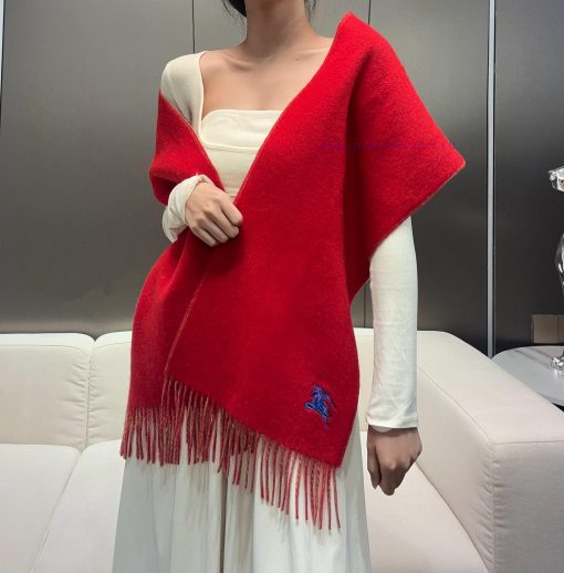 𝐁𝐔𝐑𝐁𝐄𝐑𝐑𝐘 Double sided solid color embroidered long scarf official website synchronized new ️eqwgvhpr - Image 3