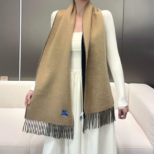 𝐁𝐔𝐑𝐁𝐄𝐑𝐑𝐘 Double sided solid color embroidered long scarf official website synchronized new ️1wrymtw6 - Image 2