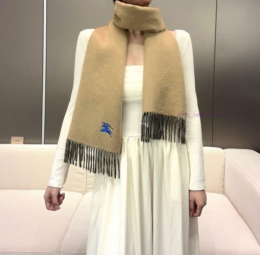 𝐁𝐔𝐑𝐁𝐄𝐑𝐑𝐘 Double sided solid color embroidered long scarf official website synchronized new ️1wrymtw6 - Image 3