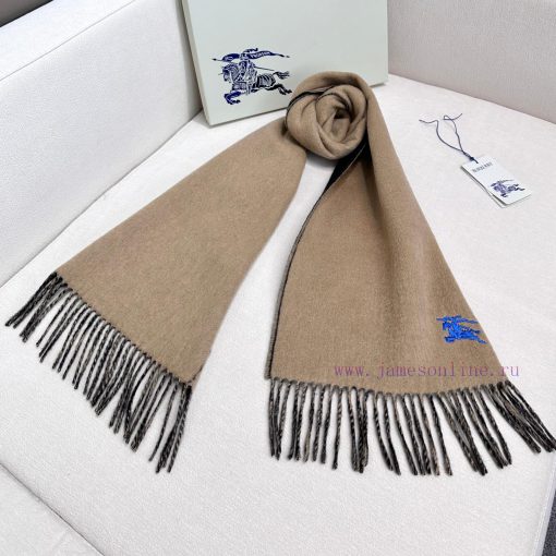 𝐁𝐔𝐑𝐁𝐄𝐑𝐑𝐘 Double sided solid color embroidered long scarf official website synchronized new ️1wrymtw6 - Image 5