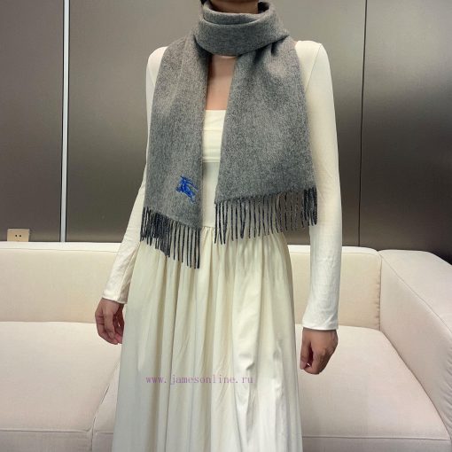 𝐁𝐔𝐑𝐁𝐄𝐑𝐑𝐘 Double sided solid color embroidered long scarf official website synchronized new ️et5w8t03 - Image 3