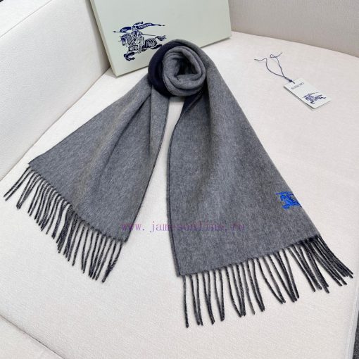 𝐁𝐔𝐑𝐁𝐄𝐑𝐑𝐘 Double sided solid color embroidered long scarf official website synchronized new ️et5w8t03 - Image 5