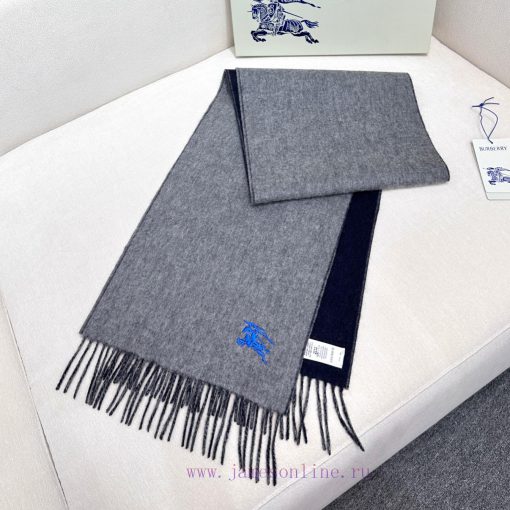 𝐁𝐔𝐑𝐁𝐄𝐑𝐑𝐘 Double sided solid color embroidered long scarf official website synchronized new ️et5w8t03 - Image 6