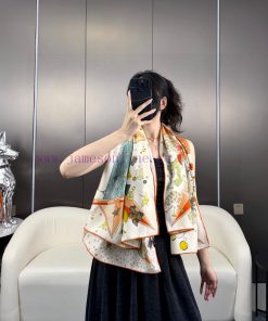 In 2025, synchronized Hermes double-sided and same color Hermes flagship 140 top-level silk glo24xm4