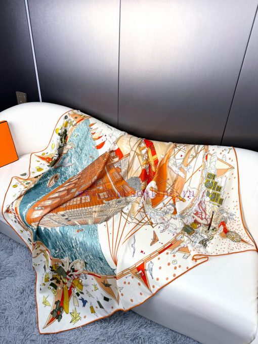 In 2025, synchronized Hermes double-sided and same color Hermes flagship 140 top-level silk glo24xm4 - Image 5