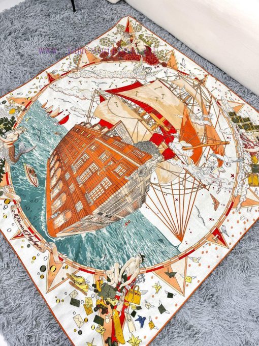 In 2025, synchronized Hermes double-sided and same color Hermes flagship 140 top-level silk glo24xm4 - Image 6
