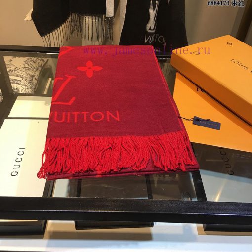 LV mink fur millennium LV cashmere scarf shawl, classic four leaf clover pattern, loved by m3ea9pjmk