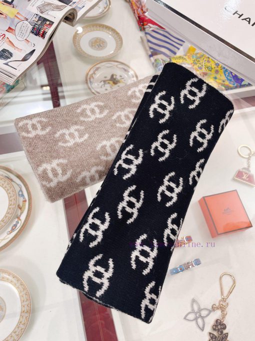 Chanel Autumn/Winter New Cashmere Knitted Scarf Double sided Double C Jacquard ️ Here's a havwiwgb2k