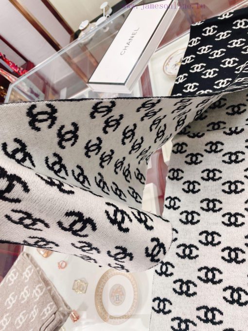 Chanel Autumn/Winter New Cashmere Knitted Scarf Double sided Double C Jacquard ️ Here's a havwiwgb2k - Image 6