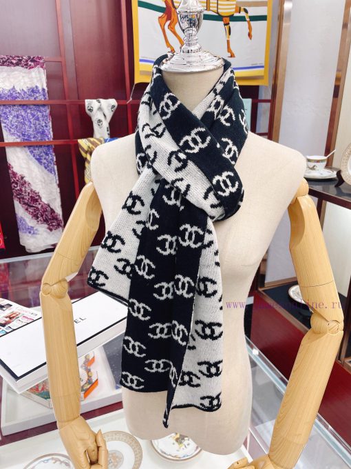 Chanel Autumn/Winter New Cashmere Knitted Scarf Double sided Double C Jacquard ️ Here's a havwiwgb2k - Image 8