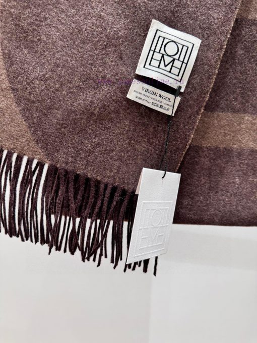 Nordic fashion brand Toteme wool scarf double-sided jacquard craftsmanship, lambLamb fur, ver7qwi4pn - Image 6