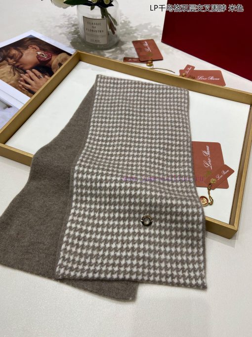 New Loro Piana Cattle LP Thousand Bird Grid Double layered Cross shaped Multi functional Scanjdjcrk0 - Image 4