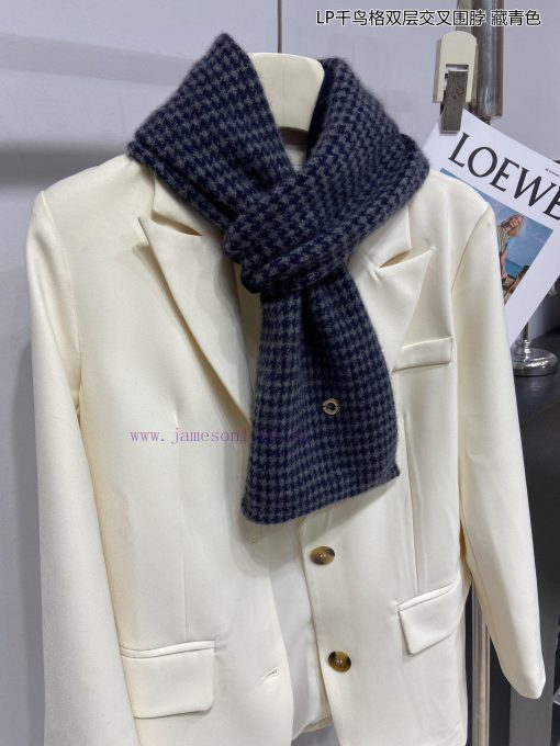 New Loro Piana Cattle LP Thousand Bird Grid Double layered Cross shaped Multi functional Scak0k5kvir - Image 12
