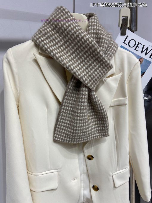 New Loro Piana Cattle LP Thousand Bird Grid Double layered Cross shaped Multi functional Scanjdjcrk0 - Image 12