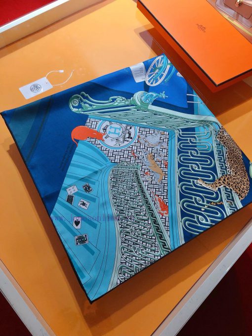 SHMS2411 Original Herm è s 24 Mystery 90cm Silk Square Towel Above 24 Rue Saint Noreau, Emil7zs5a7qm - Image 8