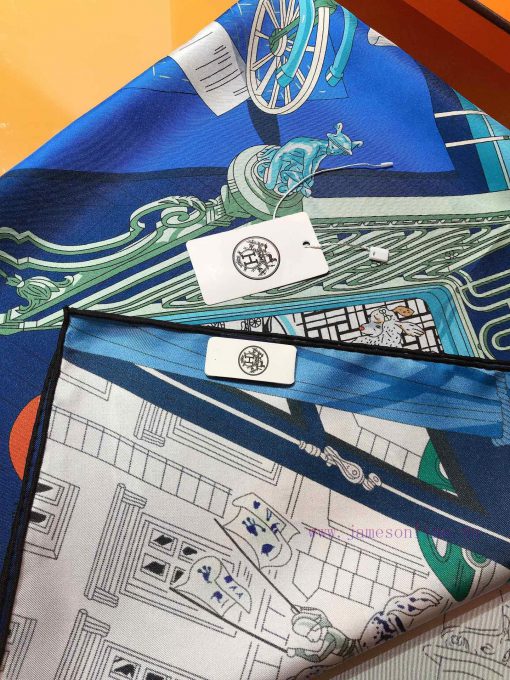 SHMS2411 Original Herm è s 24 Mystery 90cm Silk Square Towel Above 24 Rue Saint Noreau, Emil7zs5a7qm - Image 9