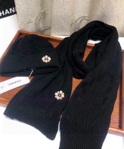 Chanel Ladies' Hat and Scarf Set with 70% Rabbit Velvet and 30% Cashmere Material for Warmthejw9m5kh