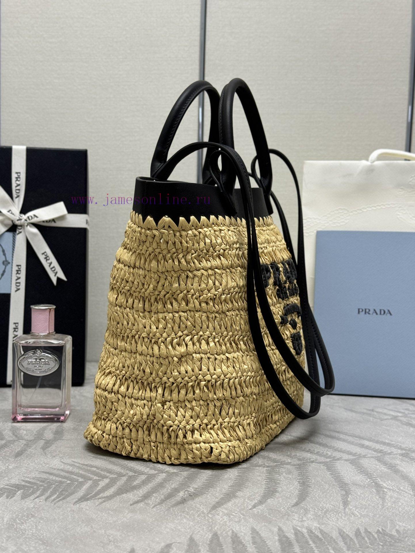 The new grass woven tote bag is 1bg500 medium size, woven fabric tote bag, and the material z7ides5g - Image 4