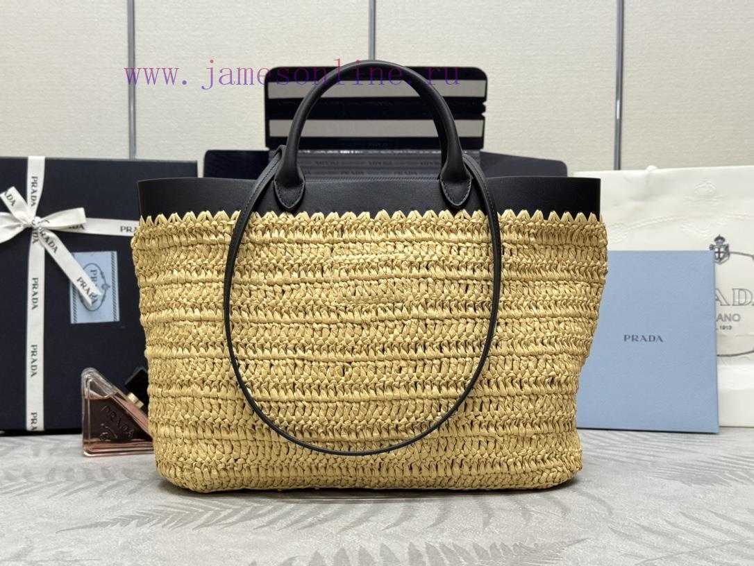 The new straw woven tote bag, size 1bg499, is made of woven fabric and soft material. This mt5b5n0bb - Image 4