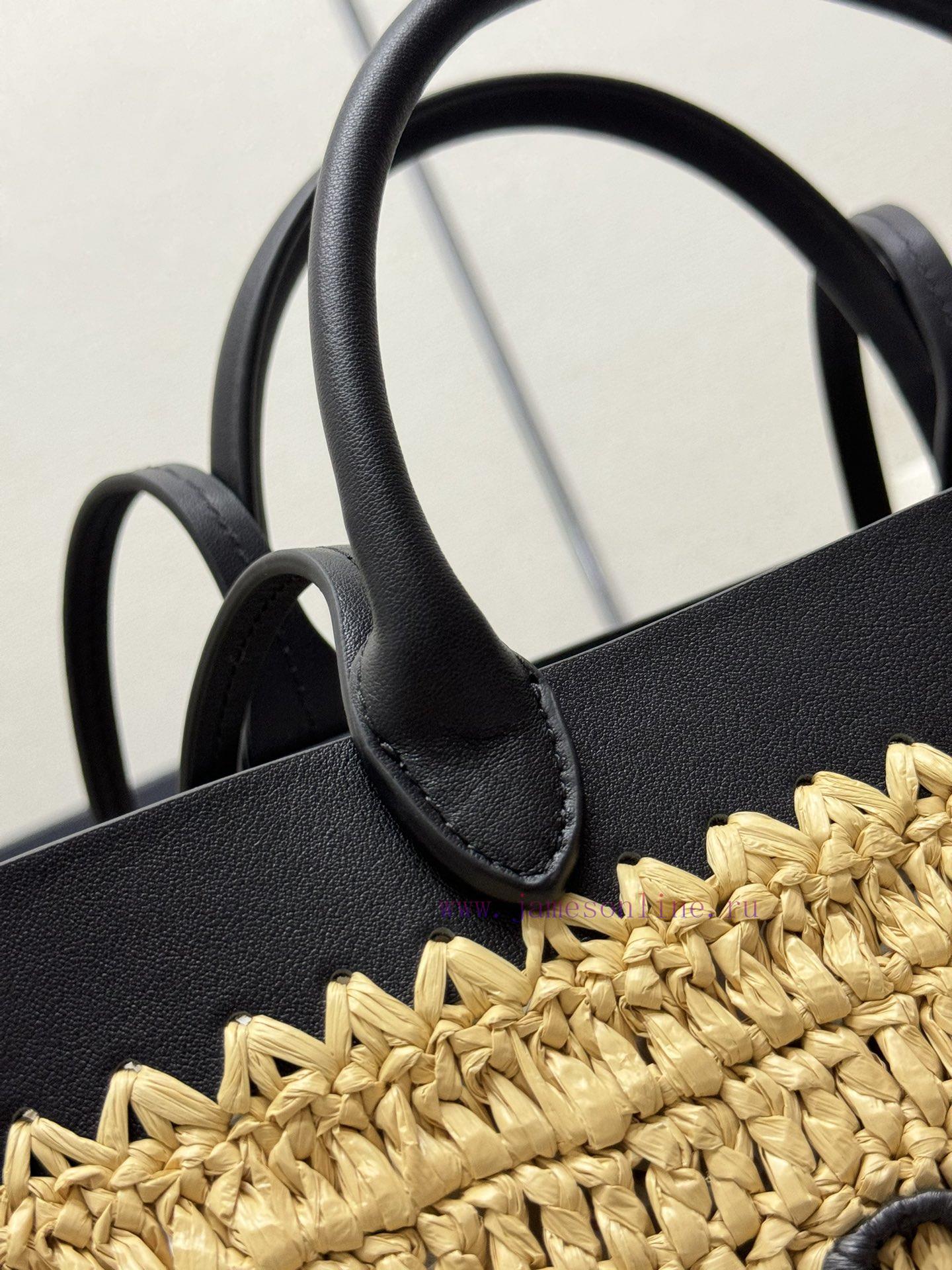 The new straw woven tote bag, size 1bg499, is made of woven fabric and soft material. This mt5b5n0bb - Image 6