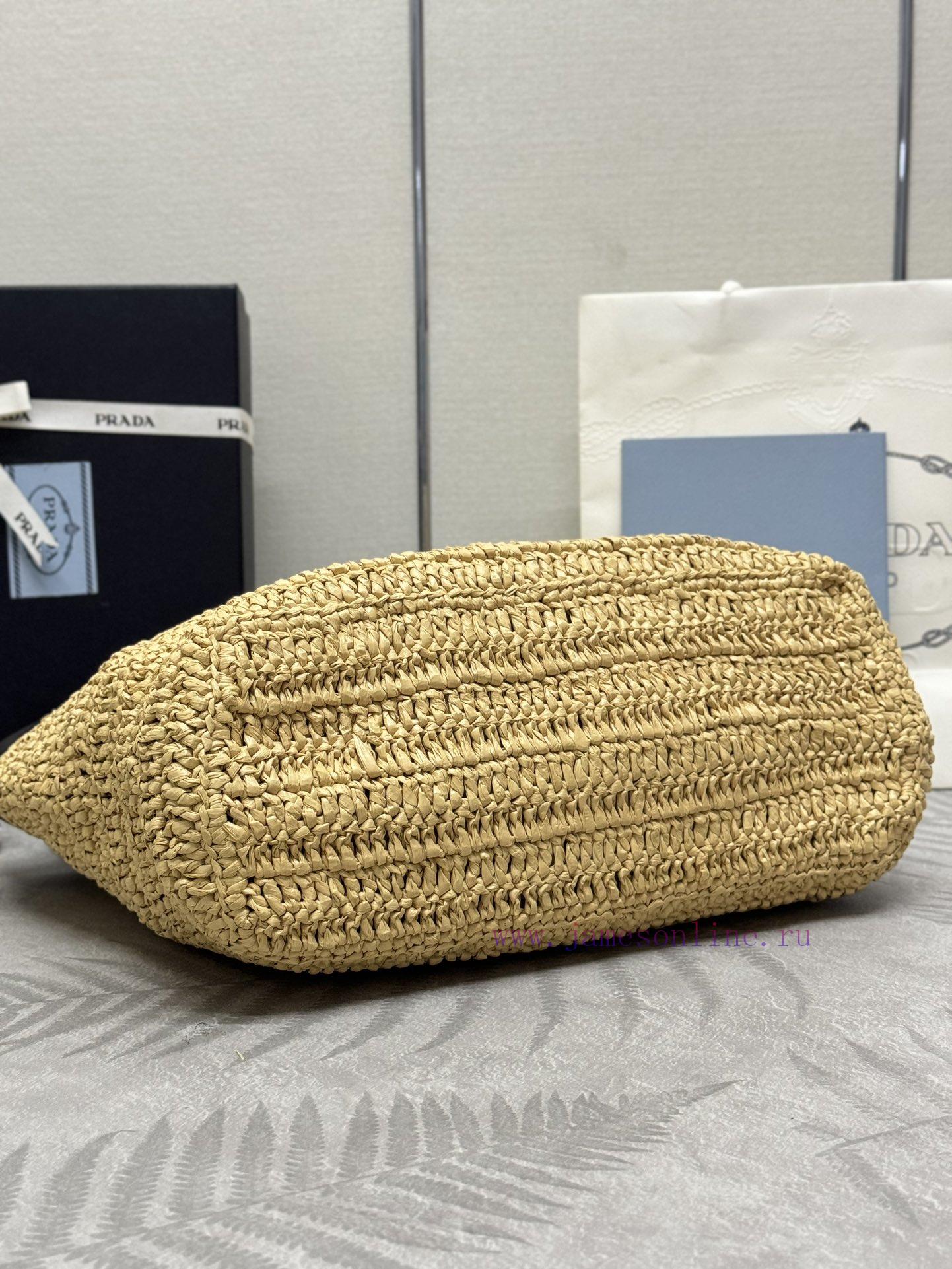 The new straw woven tote bag, size 1bg499, is made of woven fabric and soft material. This mt5b5n0bb - Image 7