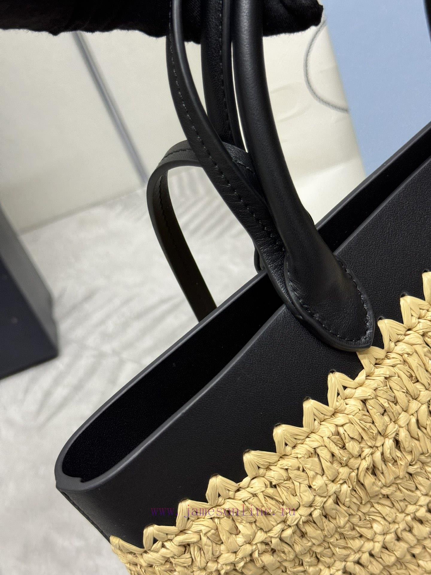 The new grass woven tote bag is 1bg500 medium size, woven fabric tote bag, and the material z7ides5g - Image 8