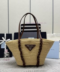 1BG312 grass woven vegetable basket, made of pure natural Lafite grass and paired with browns29rhomf