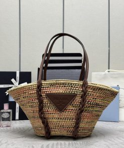 1BG312 grass woven vegetable basket, made of pure natural Lafite grass and paired with brownjjlwyqoq