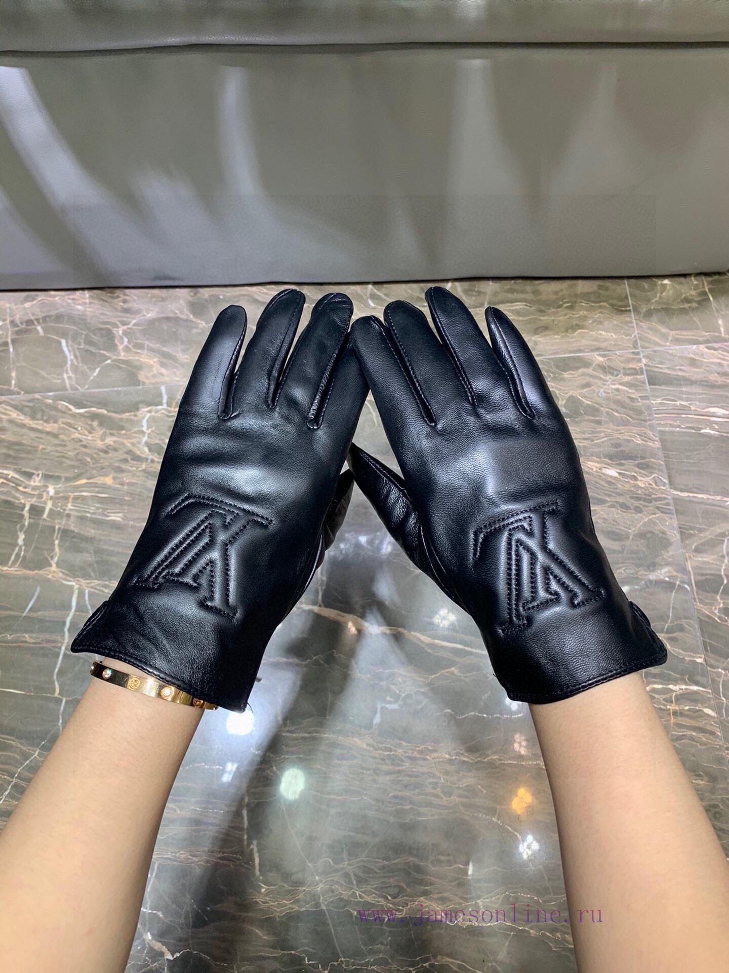 Embroidered touch screen women's gloves LV official website synchronized with women's new hi015g8jve - Image 8