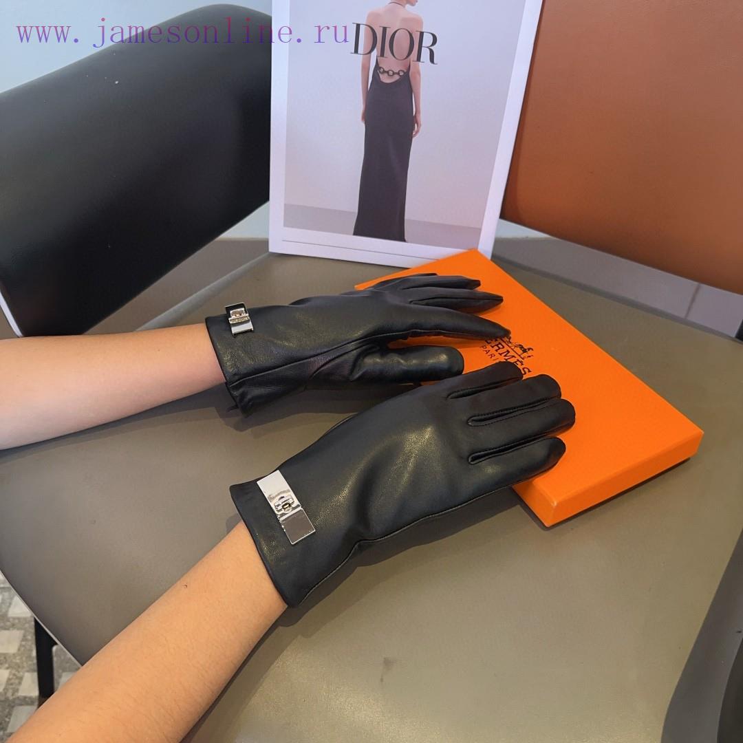 Hermes sheepskin gloves, fashionable gloves, warm interior for autumn and winter, classic anq55zkvzw - Image 2